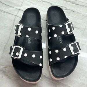 Papillio Black and white polka dot sandals size 42